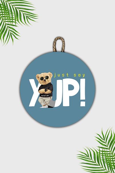 Dormot Home Modern Blue Floor Wooden Door Ornament - Yup! Outdoor Door Water