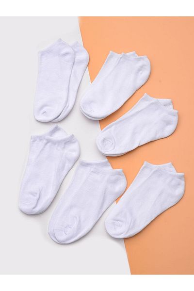 Line Smart Set de șosete unisex, alb, din bumbac, 6 piese