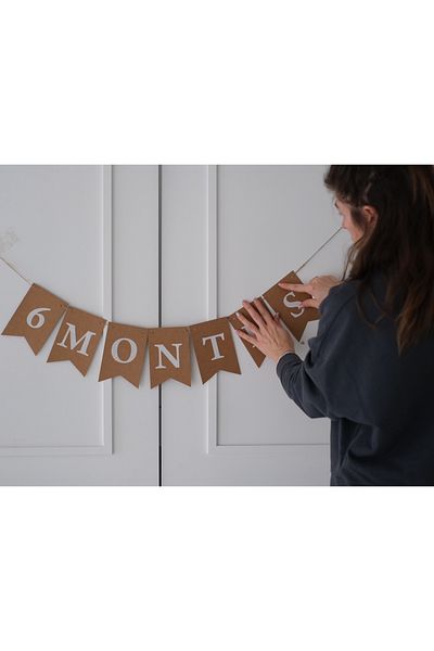 Partifabrik 6 luni Coada de rândunică Banner de jumătate de vârstă Ornament de scris