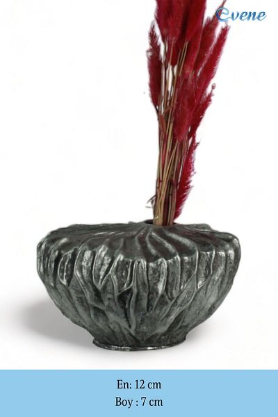 Evene Small Vase - Table Top Vase, Home Decoration, Silver Antique Color Model 24