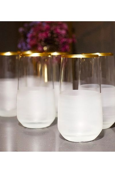 sudeka 6 Piece Niche Gold Glass and Soft Drink Glass Set
