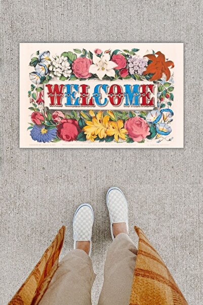 Dormot Home Ψηφιακή εκτύπωση Διακοσμητικό Welcome Πολύχρωμο Χαλάκι Πόρτας