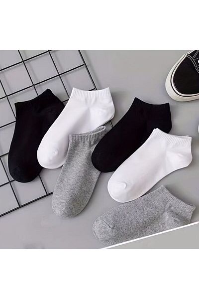 Line Smart Σετ 6 Unisex Βαμβακερές άνετες κάλτσες μποτάκια