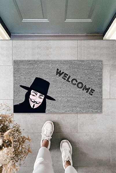 Dormot Home Modern Digital Print Gri V For Vendetta Mop - 45x70 Cm Covoraș pe...