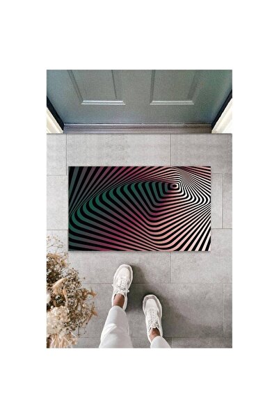 Dormot Home Ψηφιακό 3d Spiral Μαύρο-ροζ Πατάκι πόρτας πολλαπλών χρήσεων Εξωτε...