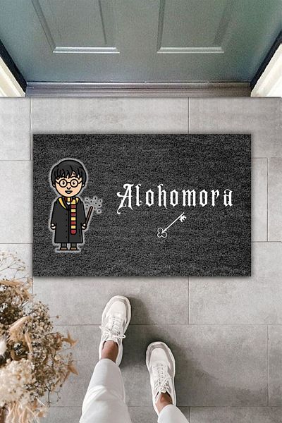 Dormot Home Modern Digital Print Black Harry Potter Alohomora Decorative Door Mat 70x45cm