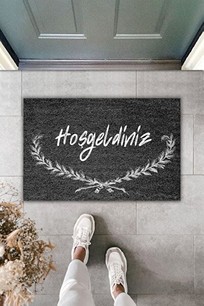 Dormot Home ممسحة رقمية حديثة - ممسحة ترحيب باللون الأسود - ممسحة ديكور للباب...
