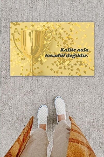Dormot Home Imprimare digitală Decorativă Star Trophy Covoraș de ușă aurie