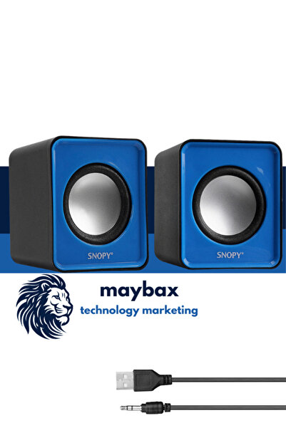 OWWOTECH A Bass 2.0 Mavi Usb Speaker Ses Seviyesi Kontrollü Mini Hoparlör