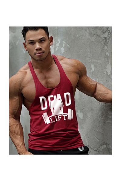 Ghedto Dead Lift Fitness Gym Tank Top Sports Tank Claret Red