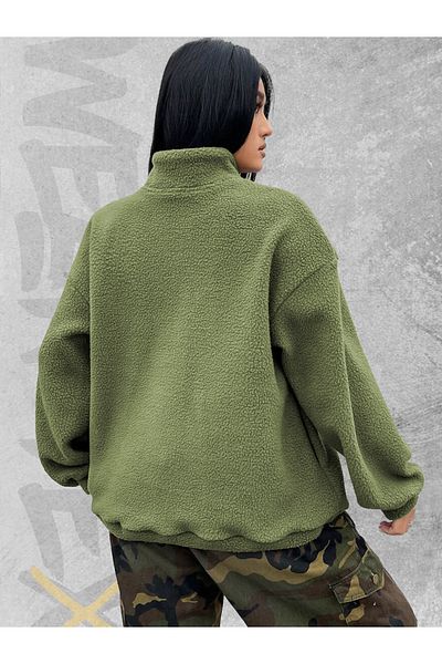 WEARTEX Oversize Plush Sweatshirt - Half Zipper