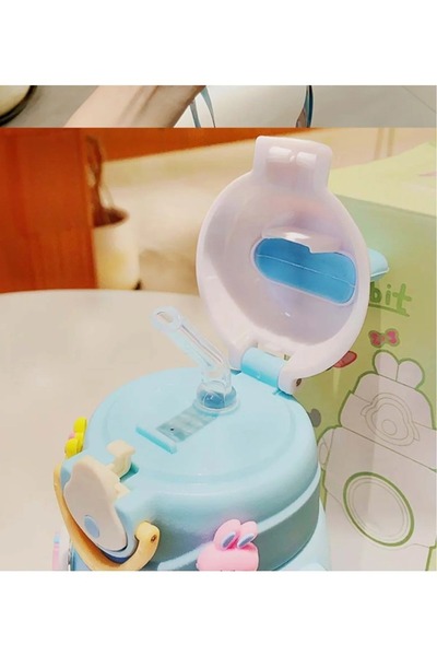 Generic Brand 700 Ml Motivational 3D Sticker Cute Rabbit Cartoon Water Bottle Water Bottle Flask Bpa Free