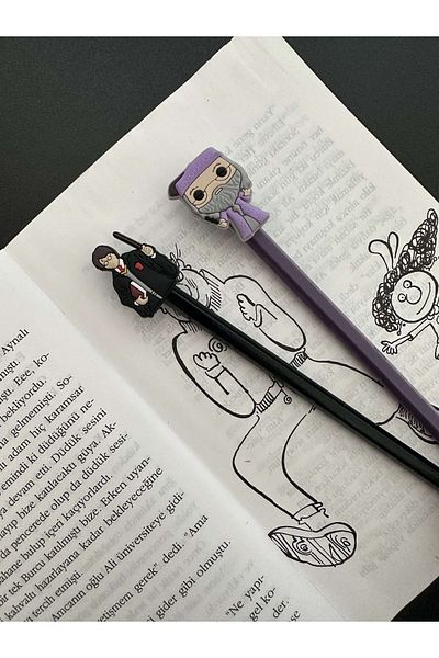 odaburada Cute Pencil Ornament with Harry Potter Figures Set of 2