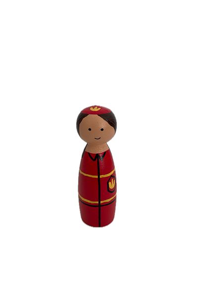 Gepetto Women's Firefighter Wooden Dolls - Pegbaby Professions