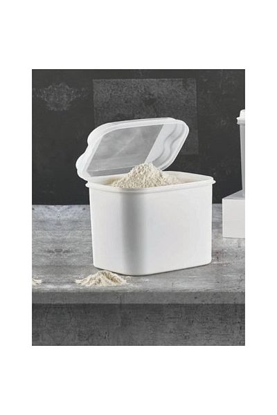 VİP AHMET 2 Pieces 10lt White Fairy Tale Series Flour & Pulses Storage Container