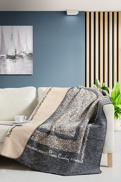 Pierre Cardin Leopard Patterned Cotton Tv Blanket