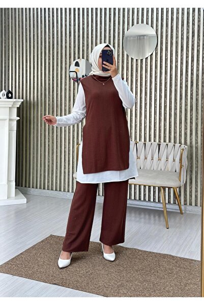 Moda Krash طقم قماش مجعد مكون من 3 قطع