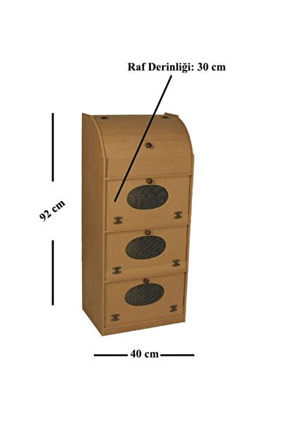 st koleksiyon hobi antika Ahşap Mdf Boyanabilir 4 Bölmeli Telli Çok Amaçlı Dolap