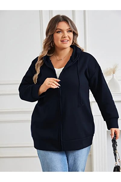 EYAX MODA Hanorac cu glugă cu fermoar pentru damă