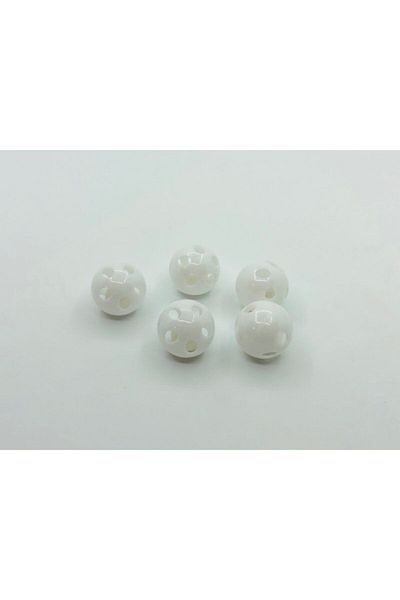 OzanTuhafiye Amigurumi Round Rattle Bell 30 Mm 5 Pieces White