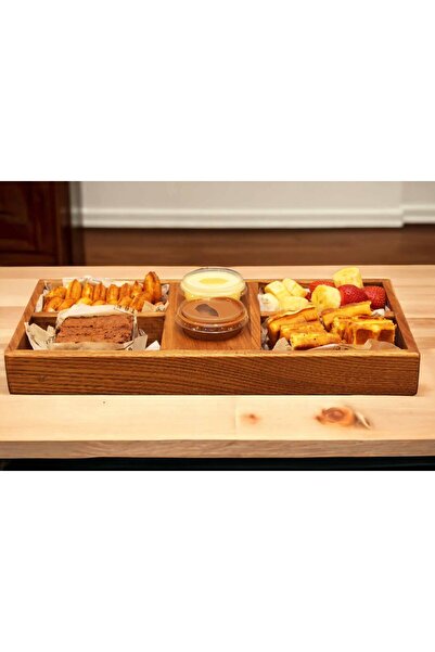 Davi Ahşap Wooden Love Box - 4 Compartment Presentation Plate