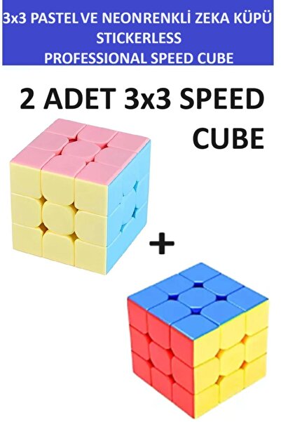 ZETCONCEPT 2 Adet 3x3  Zeka Sabır Küpü Neon Ve Pastel Renkli Profesyonel Spee...
