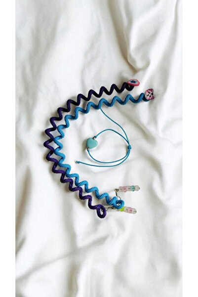 Nas Aksesuar قطعتان من مشبك شعر المعكرونة على شكل زنبرك حلزوني للأطفال - هدية لسوار المعصم