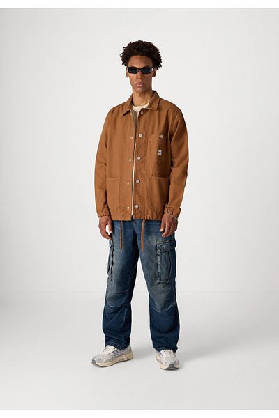 september island Fixed Waist Vintage Navy Blue Cargo Jeans
