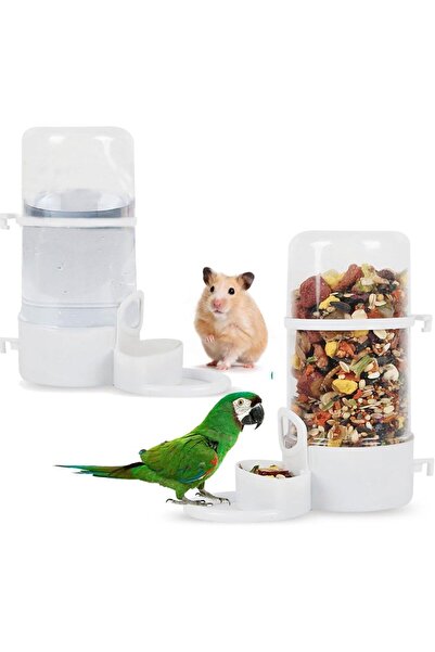 Wahw Pet 2 Adet Kuş Kafesi Su Içme Ve Besleme Silo Suluk, Mamalık, 300gr Yem Ve 400gr Su Kapasiteli