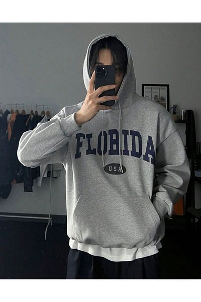 AFROGİYİM Φούτερ με κουκούλα Unisex Florida USA Oversize