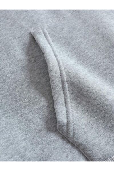 AFROGİYİM Жіноче сіре худі з принтом в стилі студії великого розміру