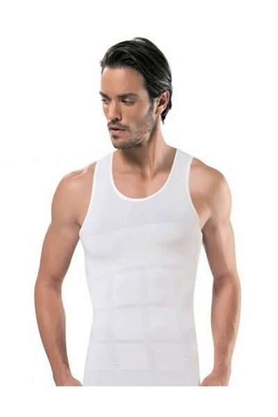 Momslab White Men's Tank Top - Size 1, Slimming Corset