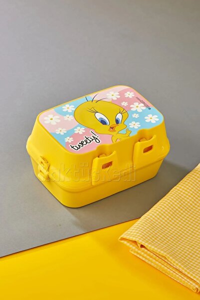 KaktüsKedi 4 Bölmeli Yemek Saklama Kabı - Çocuk Beslenme Kutusu Tweety