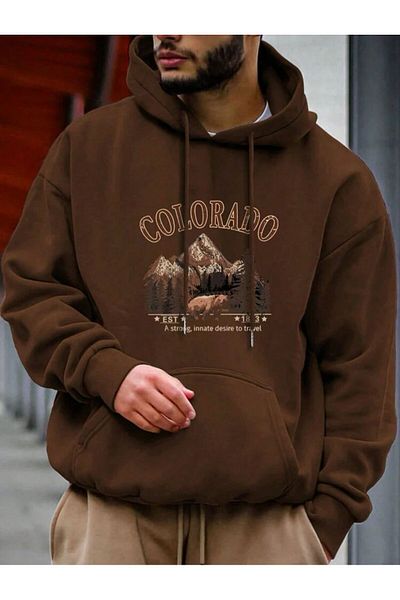 AFROGİYİM Unisex Colarado Strong Printed Oversize Hoodie