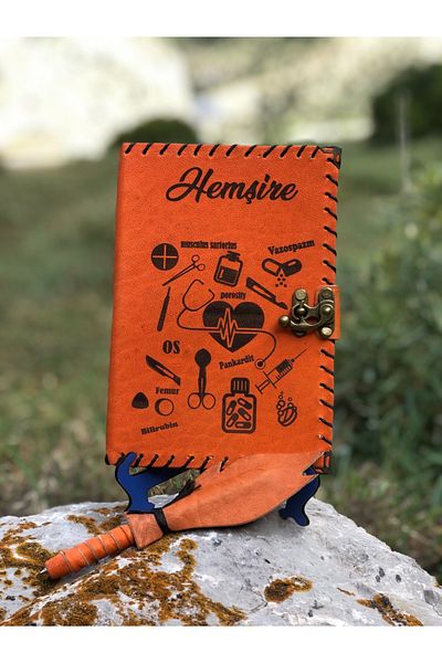 zarif atölye Leather Nurse Themed Notebook