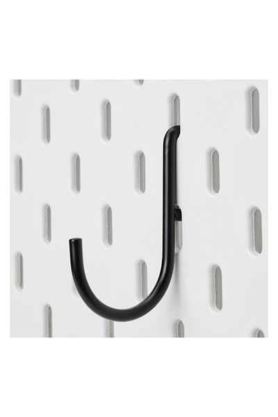 IKEA SKADIS 3 black hooks, multi-purpose board parts, black, 4.5x7 cm,