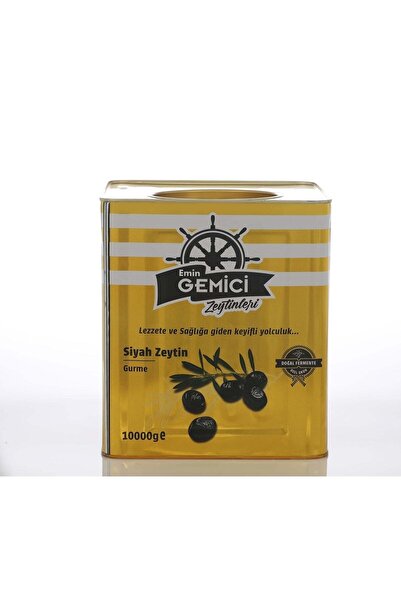 Gemici Zeytin Gurme Siyah Zeytin ( 201-260 Xl Kalibre ) 10 Kg Teneke