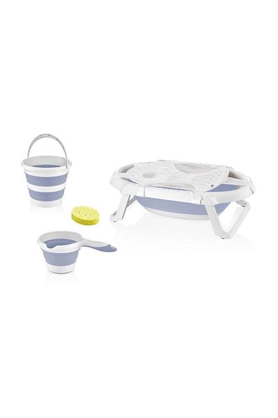 Babyjem Σετ πτυσσόμενης μπανιέρας Babyjem, 5 τεμάχια Χρώμα: Μπλε