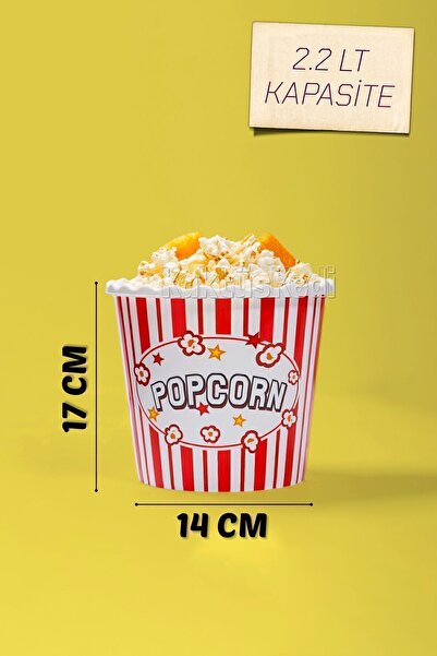 KaktüsKedi 4 Adet Patlamış Mısır Kovası | Popcorn Kutusu Seti