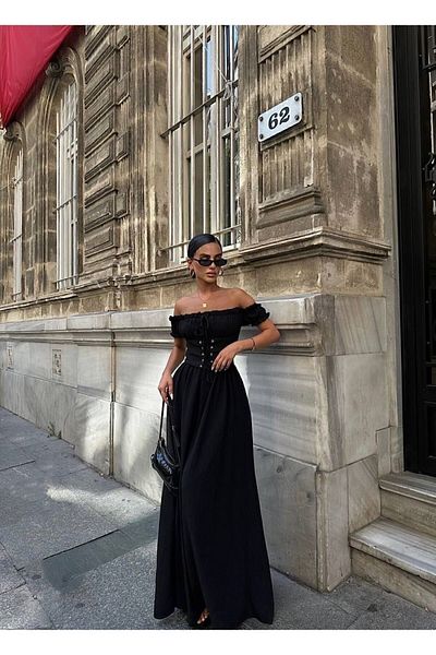 Bak'ap Rochie helenistică lungă cu detaliu corset