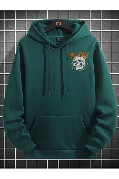 AFROGİYİM Unisex Skeletons Freedom Printed Oversize Hoodie