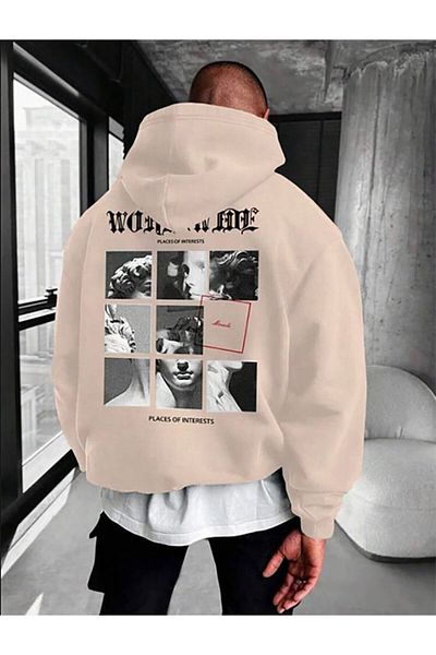 AFROGİYİM Unisex Place Of Interets Printed Oversize Hoodie