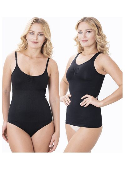 Momslab Pack of 2 - Firming and Lifting Black Bodysuit and Athlete Corset