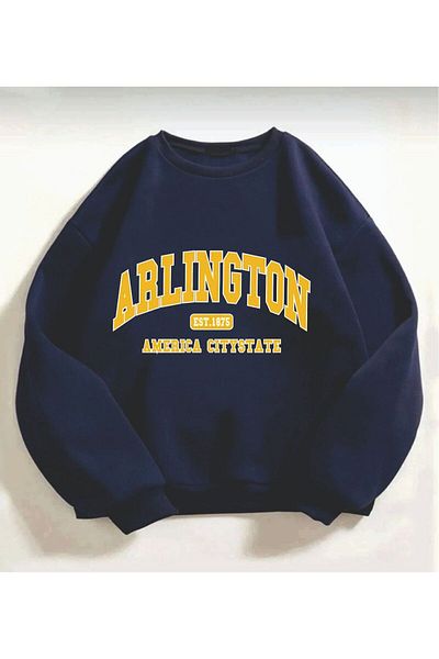 AFROGİYİM Hanorac supradimensionat unisex cu imprimeu Arlington cu decolteu triplu