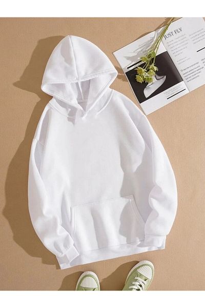 AFROGİYİM Unisex Be True Of Printed Fleece Hooded Oversize φούτερ
