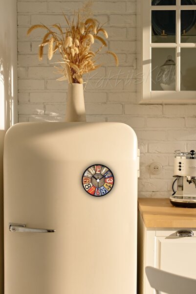 KaktüsKedi Mıknatıslı Buzdolabı Saati 11 Cm | Rainbow