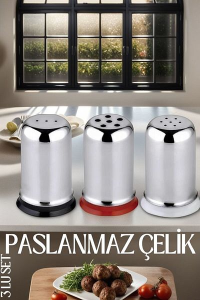 Transformacion Stainless Steel Set of 3 - Salt, Pepper and Mint
