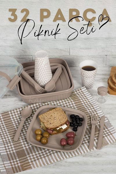 KaktüsKedi 32 Piece 6-Person Picnic Set