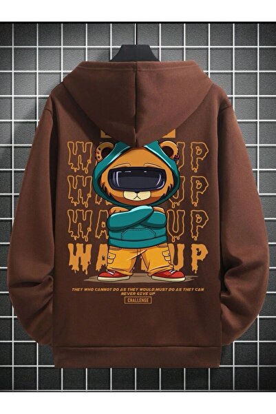 AFROGİYİM Unisex Back Printed Whatsup Excellent Printed Oversize Hoodie