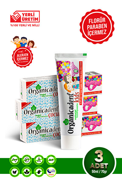 Organicadent Doğal Çocuk Diş Macunu (3'LÜ PAKET)